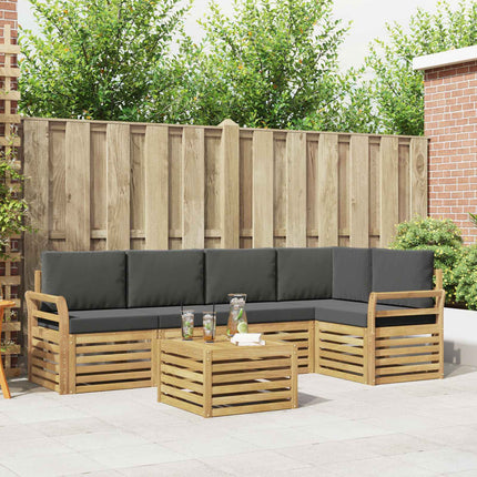 Utomhussoffset 6 pcs Vit och antracit 59 x 59 x 37 cm Polyester