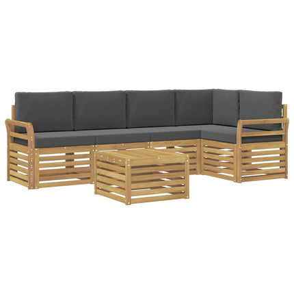 Utomhussoffset 6 pcs Vit och antracit 59 x 59 x 37 cm Polyester