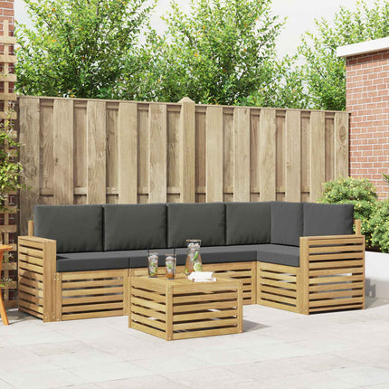 Utomhussoffset 6 pcs Vit och antracit 59 x 59 x 37 cm Polyester