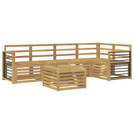 Utomhussoffset 6 pcs Vit 59 x 59 x 37 cm Massivt Akaciaträ
