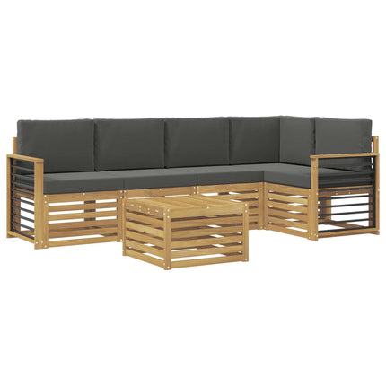 Utomhussoffset 6 st Vit och antracit Polyester