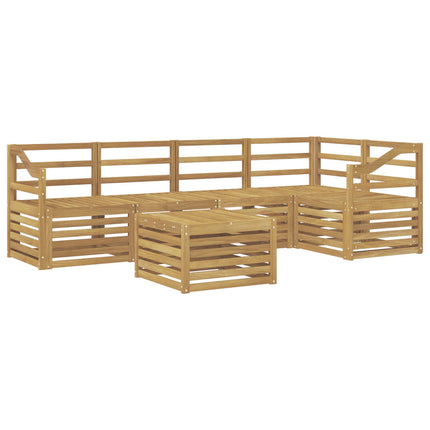 Utomhussoffset 6 pcs Vit 59 x 59 x 37 cm Massivt Akaciaträ