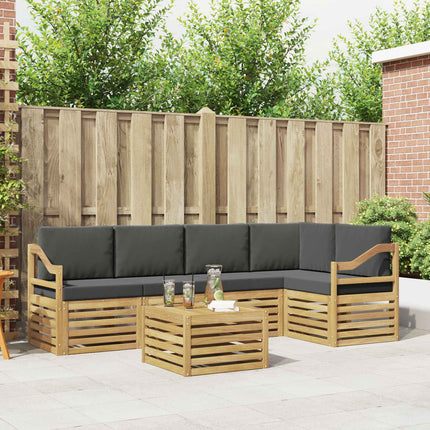 Utomhussoffset 6 pcs Vit och antracit 59 x 59 x 37 cm Polyester