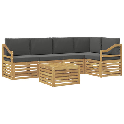 Utomhussoffset 6 st Vit och antracit Polyester
