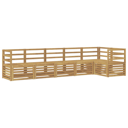 Utomhussoffset 6 pcs Vit 304 x 126,5 x 73 cm Massivt Akaciaträ