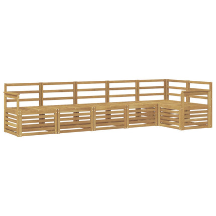 Utomhussoffset 6 pcs Vit 306 x 128,5 x 73 cm Massivt Akaciaträ