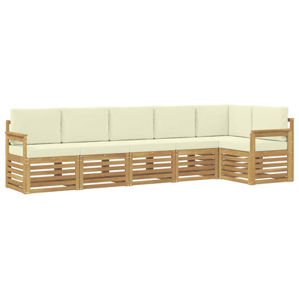 Utomhussoffset 6 pcs Vit och grädde 306 x 128,5 x 73 cm