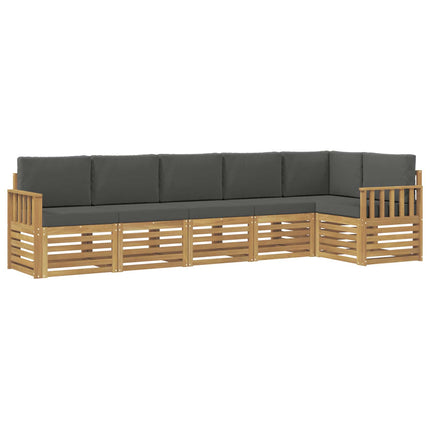 Utomhussoffset 6 st Vit och antracit Polyester