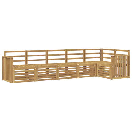 Utomhussoffset 6 pcs Vit 306 x 128,5 x 73 cm Massivt Akaciaträ