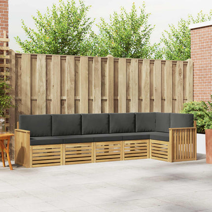Utomhussoffset 6 pcs Vit och antracit 306 x 128,5 x 73 cm