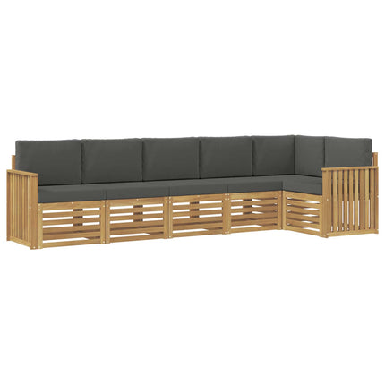 Utomhussoffset 6 pcs Vit och antracit 306 x 128,5 x 73 cm