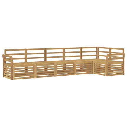 Utomhussoffset 6 pcs Vit 308 x 130,5 x 73 cm Massivt Akaciaträ