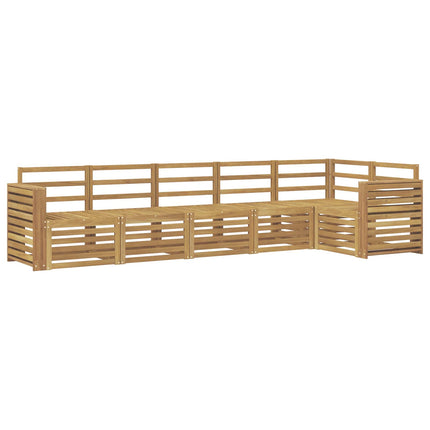 Utomhussoffset 6 pcs Vit 310 x 132,5 x 73 cm Massivt Akaciaträ