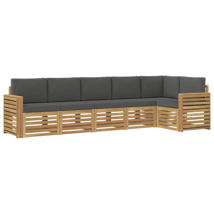 Utomhussoffset 6 pcs Vit och antracit 310 x 132,5 x 73 cm