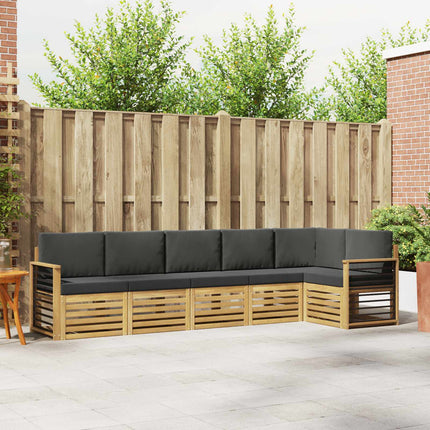 Utomhussoffset 6 pcs Vit och antracit 306 x 128,5 x 73 cm