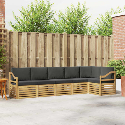 Utomhussoffset 6 pcs Vit och antracit 304 x 126,5 x 73 cm