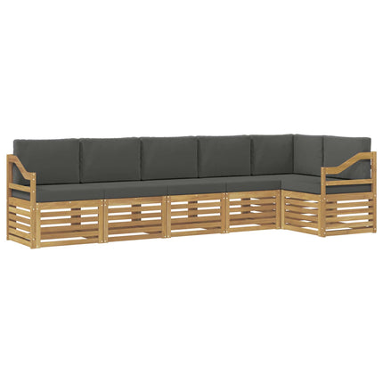 Utomhussoffset 6 pcs Vit och antracit 304 x 126,5 x 73 cm