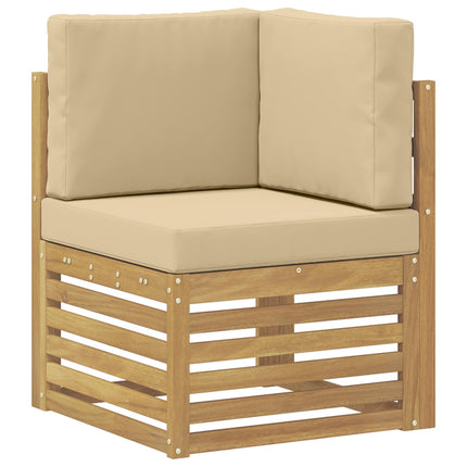 Utomhussoffset 7 pcs Vit och Beige 59 x 59 x 37 cm Polyester