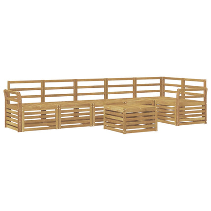 Utomhussoffset 7 pcs Vit 59 x 59 x 37 cm Massivt Akaciaträ