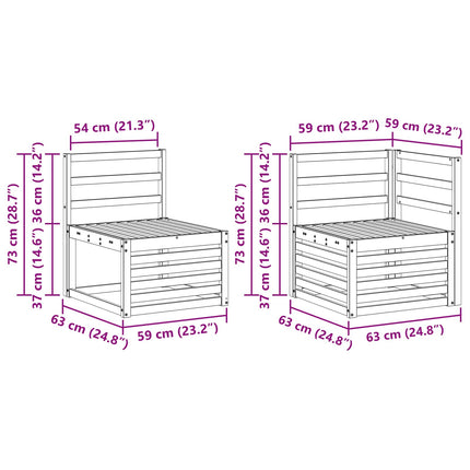 Utomhussoffset 7 pcs Vit 245 x 126,5 x 73 cm Massivt Akaciaträ