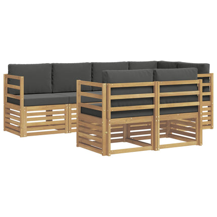 Utomhussoffset 7 pcs Vit och antracit 245 x 126,5 x 73 cm