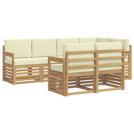 Utomhussoffset 7 pcs Vit och grädde 247 x 128,5 x 73 cm