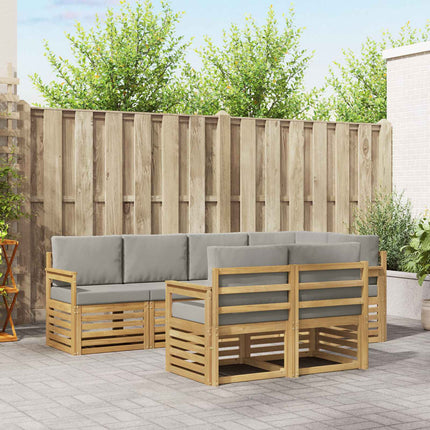 Utomhussoffset 7 pcs Vit och ljusgrå 247 x 128,5 x 73 cm
