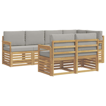 Utomhussoffset 7 pcs Vit och ljusgrå 247 x 128,5 x 73 cm