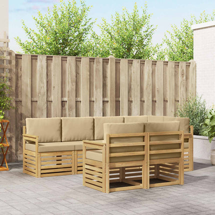Utomhussoffset 7 pcs Vit och Beige 247 x 128,5 x 73 cm