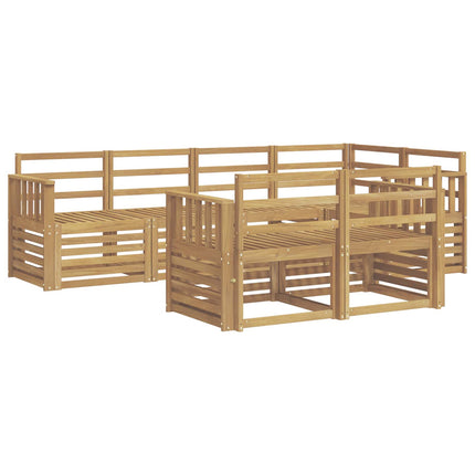 Utomhussoffset 7 pcs Vit 247 x 128,5 x 73 cm Massivt Akaciaträ