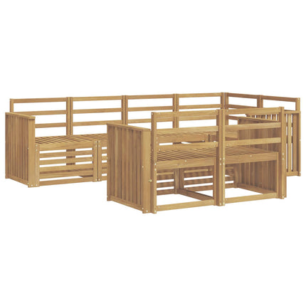 Utomhussoffset 7 pcs Vit 247 x 128,5 x 73 cm Massivt Akaciaträ
