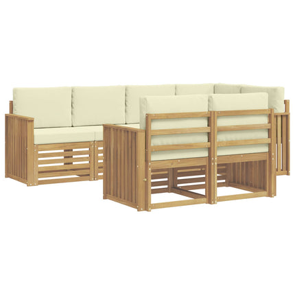 Utomhussoffset 7 pcs Vit och grädde 247 x 128,5 x 73 cm