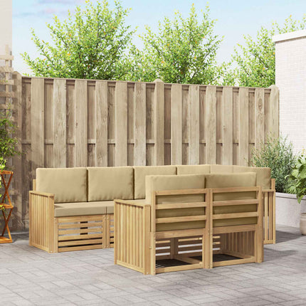 Utomhussoffset 7 pcs Vit och Beige 247 x 128,5 x 73 cm