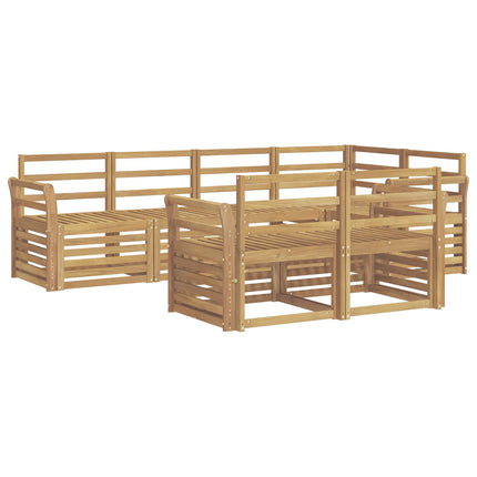 Utomhussoffset 7 pcs Vit 249 x 130,5 x 73 cm Massivt Akaciaträ