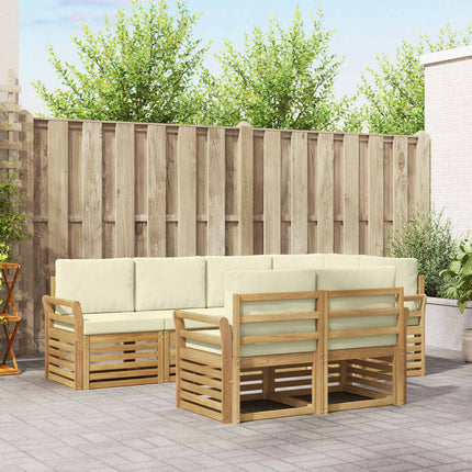 Utomhussoffset 7 pcs Vit och grädde 249 x 130,5 x 73 cm