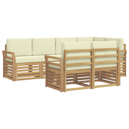 Utomhussoffset 7 pcs Vit och grädde 249 x 130,5 x 73 cm