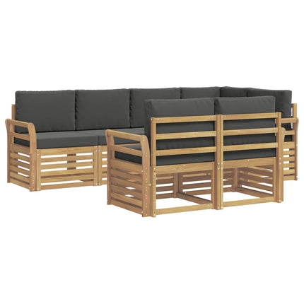 Utomhussoffset 7 pcs Vit och antracit 249 x 130,5 x 73 cm