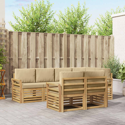Utomhussoffset 7 pcs Vit och Beige 249 x 130,5 x 73 cm