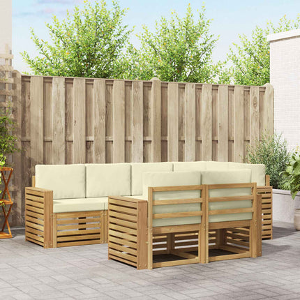 Utomhussoffset 7 pcs Vit och grädde 251 x 132,5 x 73 cm