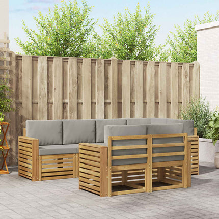 Utomhussoffset 7 pcs Vit och ljusgrå 251 x 132,5 x 73 cm
