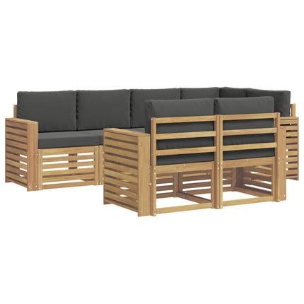 Utomhussoffset 7 pcs Vit och antracit 251 x 132,5 x 73 cm