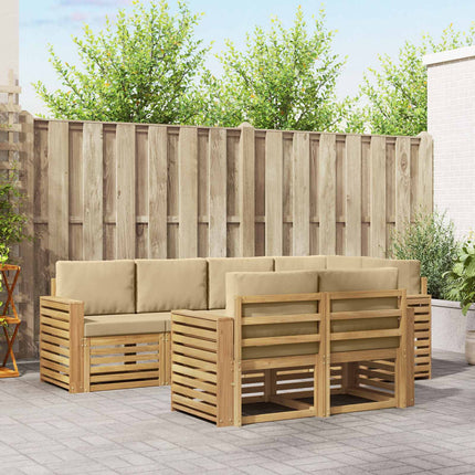 Utomhussoffset 7 pcs Vit och Beige 251 x 132,5 x 73 cm