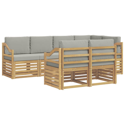 Utomhussoffset 7 pcs Vit och ljusgrå 245 x 126,5 x 73 cm