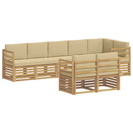 Utomhussoffset 8 pcs Vit och Beige 304 x 126,5 x 73 cm