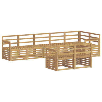 Utomhussoffset 8 pcs Vit 306 x 128,5 x 73 cm Massivt Akaciaträ