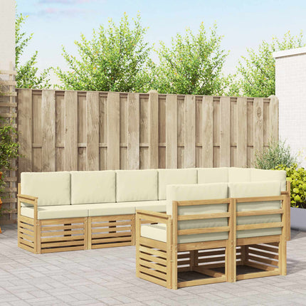 Utomhussoffset 8 pcs Vit och grädde 306 x 128,5 x 73 cm