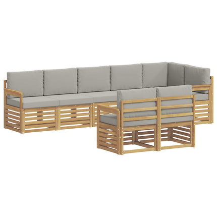 Utomhussoffset 8 pcs Vit och ljusgrå 306 x 128,5 x 73 cm