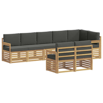Utomhussoffset 8 pcs Vit och antracit 306 x 128,5 x 73 cm