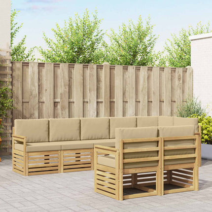 Utomhussoffset 8 pcs Vit och Beige 306 x 128,5 x 73 cm