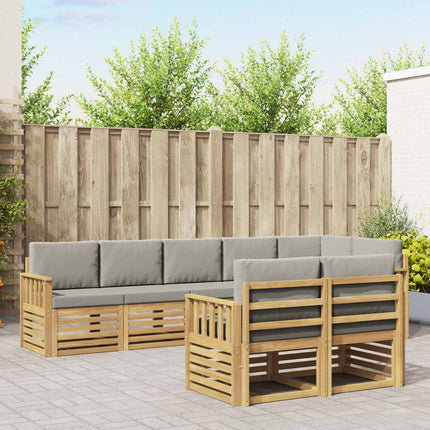 Utomhussoffset 8 pcs Vit och ljusgrå 306 x 128,5 x 73 cm